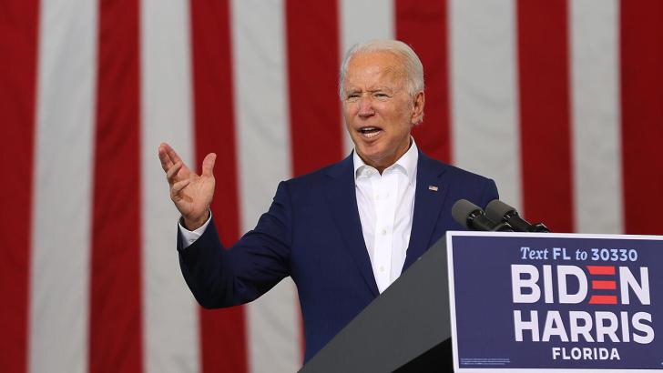 Joe Biden campaigning in 2020 election